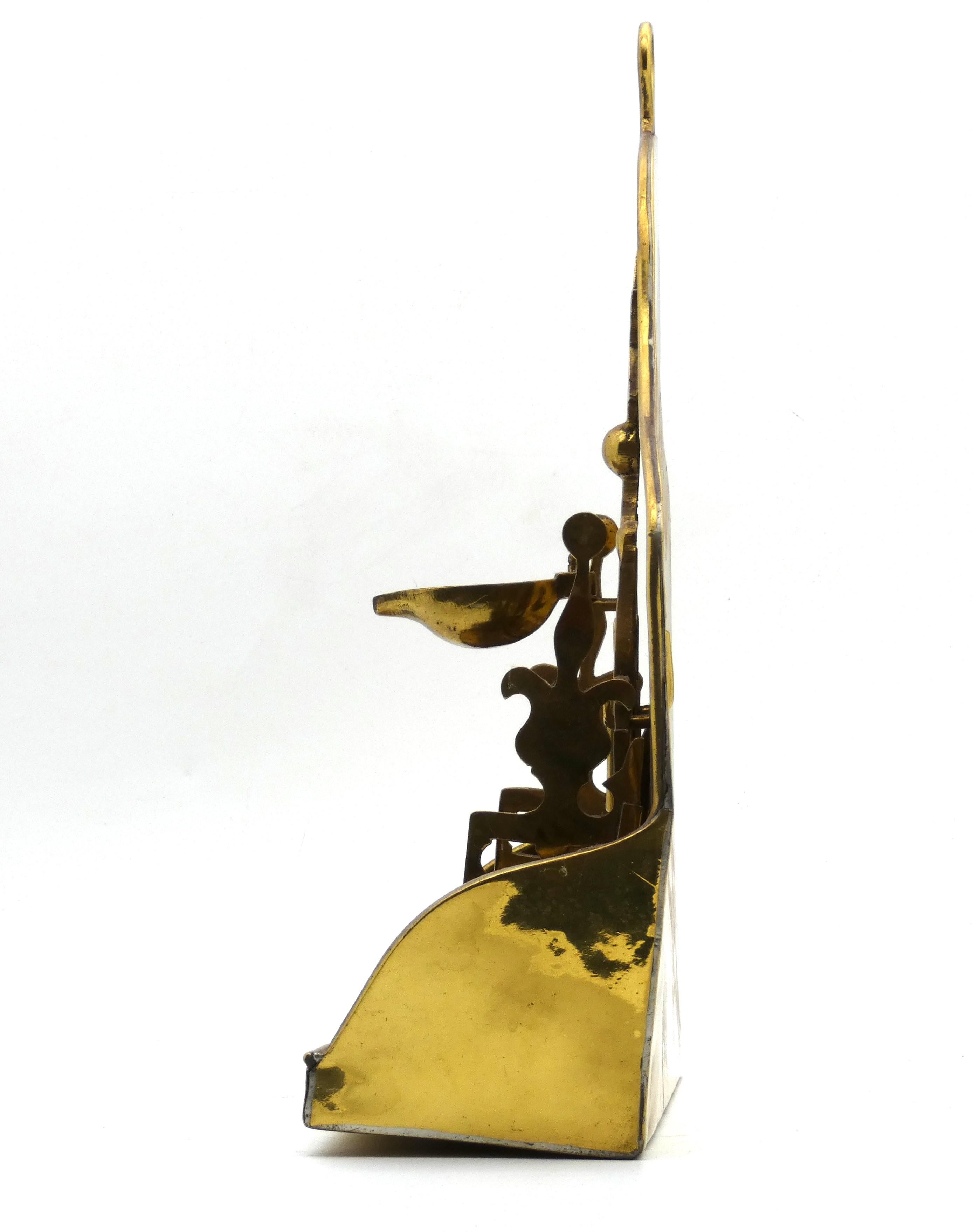 A Dutch Brass Hanukkah Lamp, early 20th Century For Sale 4