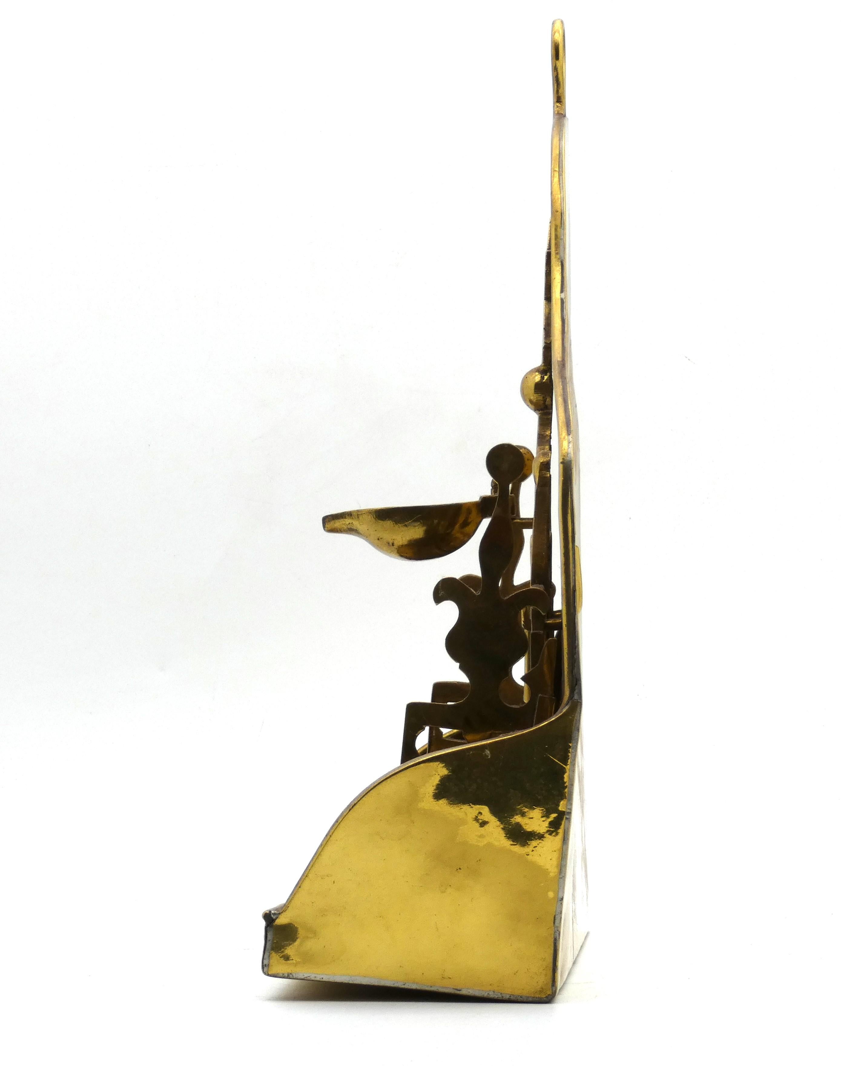 Lampada Hanukkah olandese in ottone, inizio XX secolo in vendita 2
