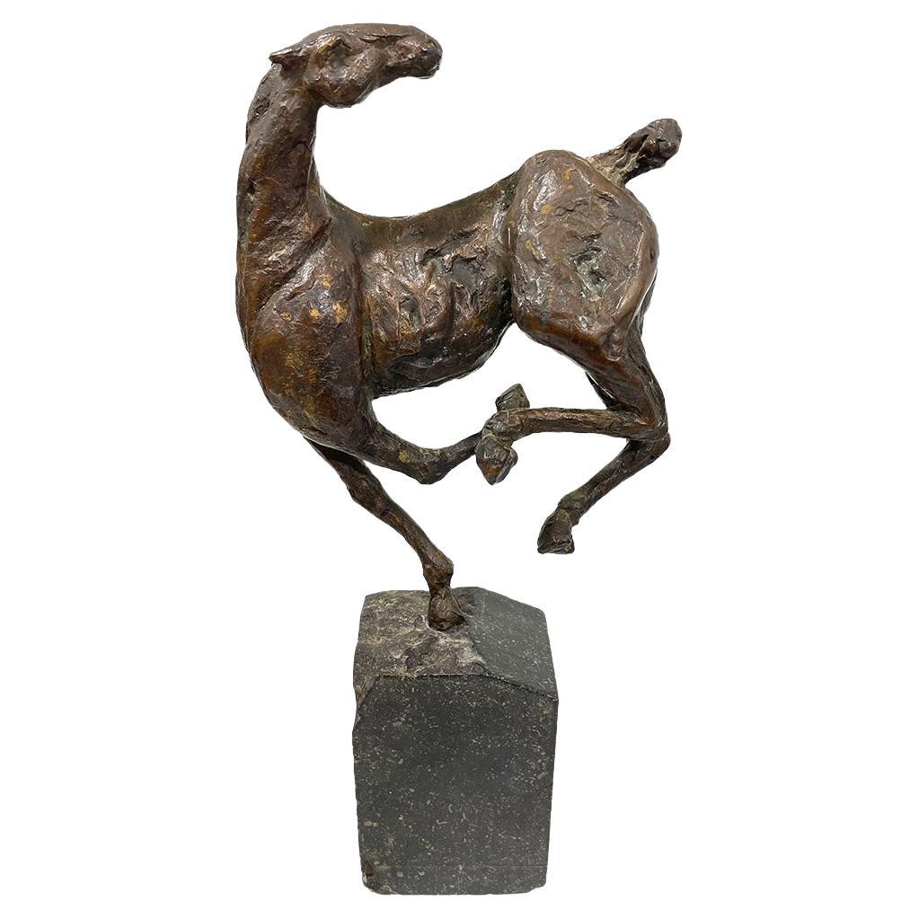 Eine niederländische Bronzeskulptur eines Pferdes