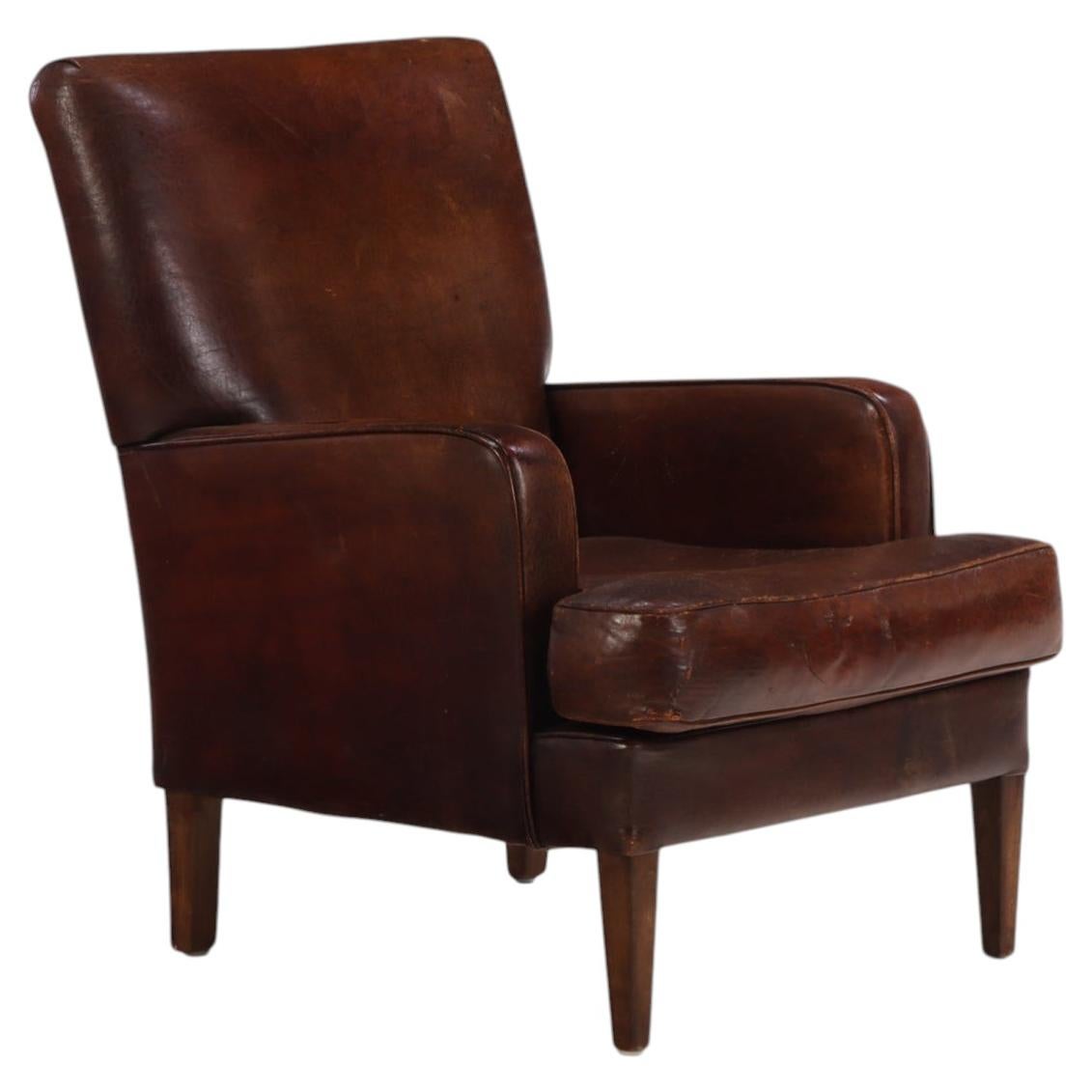 A.I.C. Classic Leather Club Chair, C. 1960.