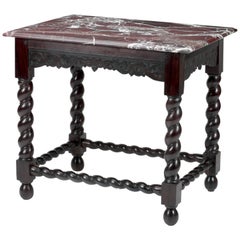 A Dutch Colonial 17th century Red Ebony Center table with marble top