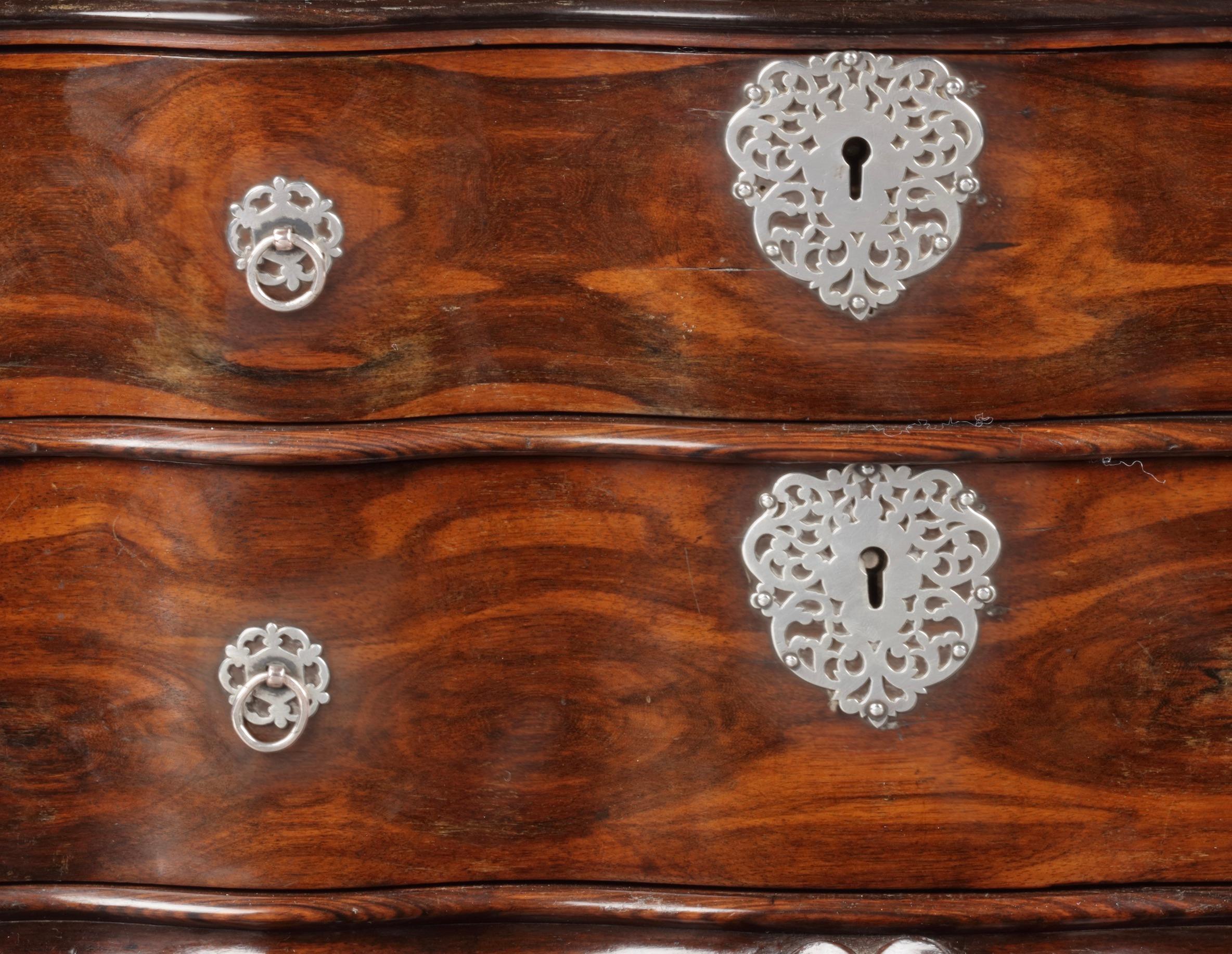 Dutch Colonial A Dutch-colonial Sri Lankan coromandel wood miniature chest of drawers For Sale