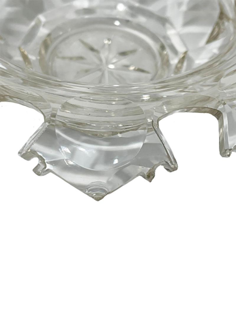 Néerlandais Bol en cristal néerlandais avec poignée pivotante en argent, 1875 en vente