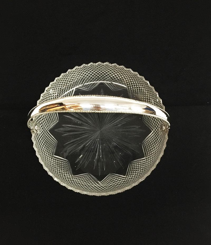 Dutch Crystal with Silver Fruit Bowl, 1917 In Good Condition For Sale In Delft, NL