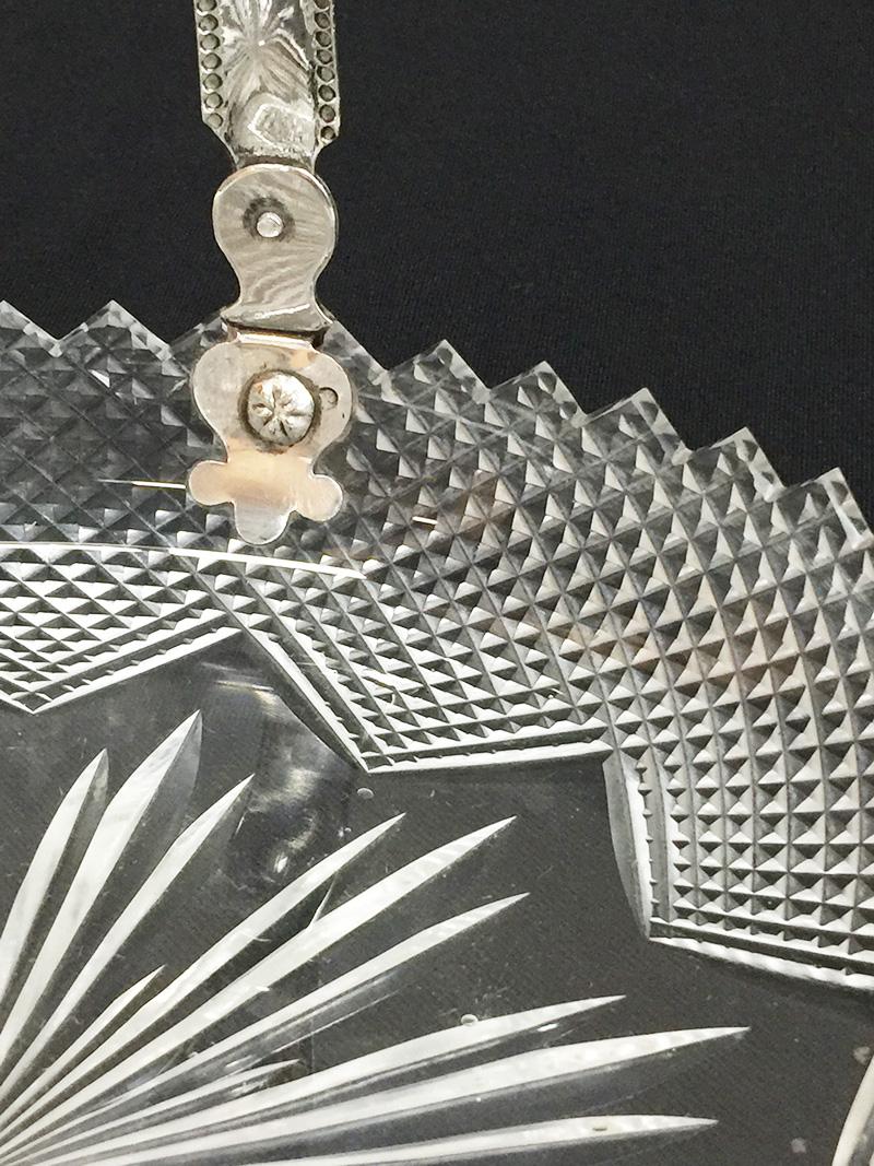 Frutero holandés, Cristal tallado en diamante con asa de Plata, 1917 en venta 1