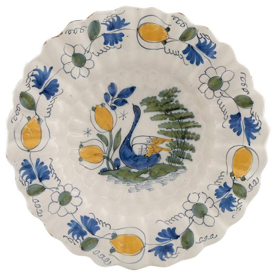 A Dutch Delft Lobed Dish, Late 17th Century