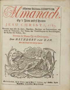 A Dutch East India Company VOC almanack for the year 1785