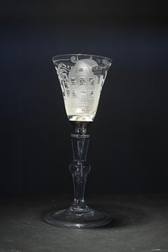 A Dutch Engraved Baluster, Prosperity of This House, Wine Glass, 18th Century
