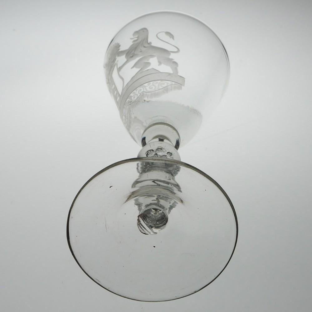 A Dutch Engraved Light Baluster Goblet, c1755 For Sale 2