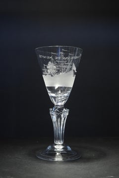A Dutch Engraved, Prosperity of the Trade, Wine Glass, Early 18th Century