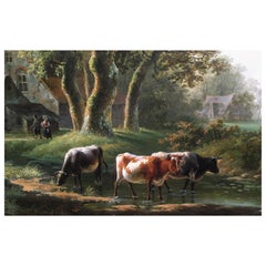 A Dutch Farmstead’ Oil on Panel by William De Klerk, 1800-1868
A Dutch Farmstead’ Oil on Panel by William De Klerk, 1800-1868