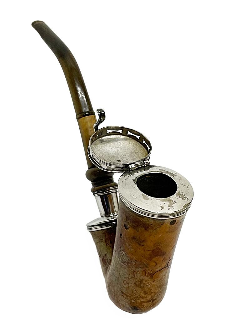 Dutch Meerschaum Pipe with Silver Mounts, 1840-1870 For Sale 4