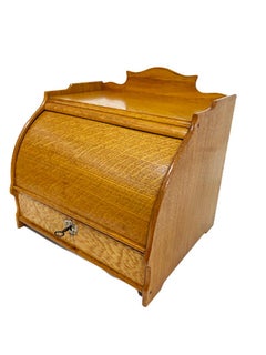 Armoire à lettres de bureau en chêne hollandais avec plateau rond coulissant