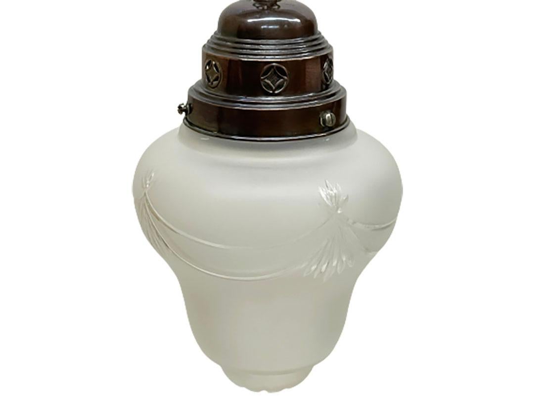 Dutch Satin Crystal Pendant Lamp, Ca 1900 For Sale 3