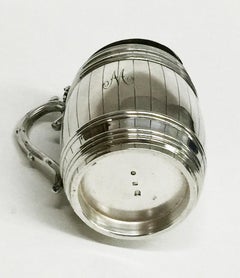 Dutch Silver Mustard Jar in the Shape of a Barrel, 1894