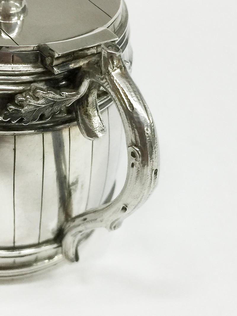 Dutch Silver Mustard Pot in the Shape of a Barrel, 1894 For Sale 1