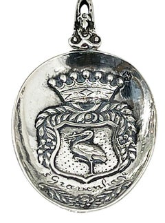 Cucchiaio occasionale in argento olandese con manico di cicogna realizzato da Gerardus Schoorl, 1904