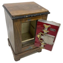 A Dutch steel painted wood look safe cabinet, ca. 1895