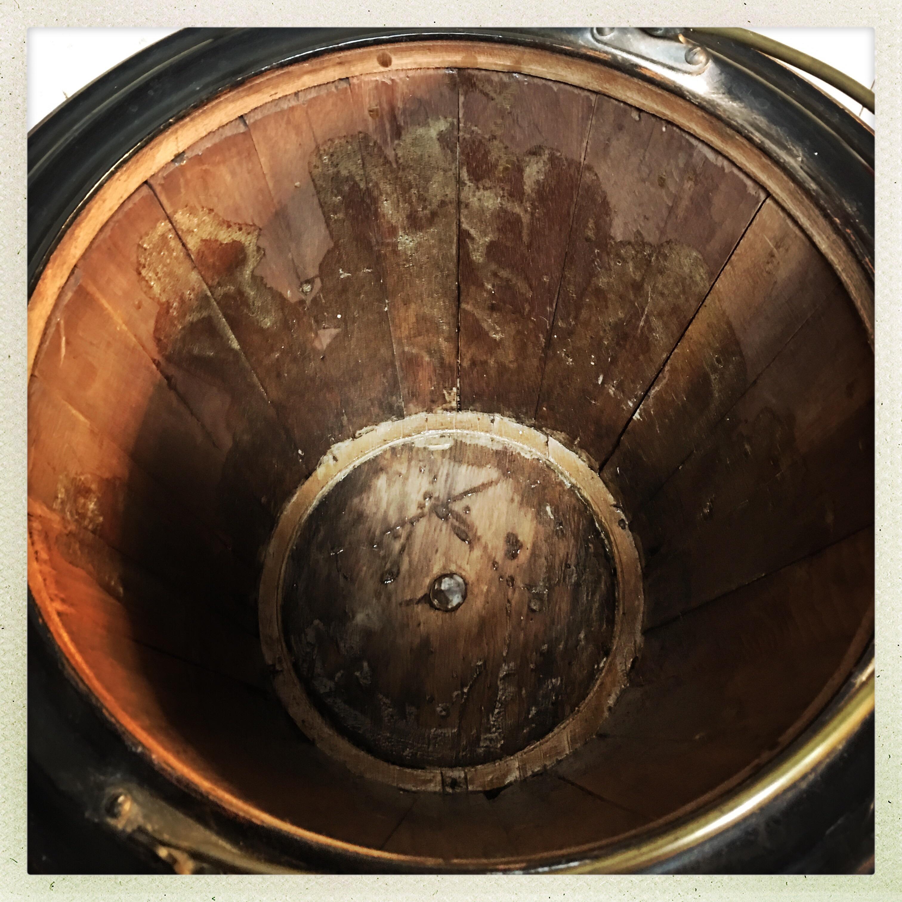 Dutch Walnut Coal Bucket with Brass Liner For Sale 4