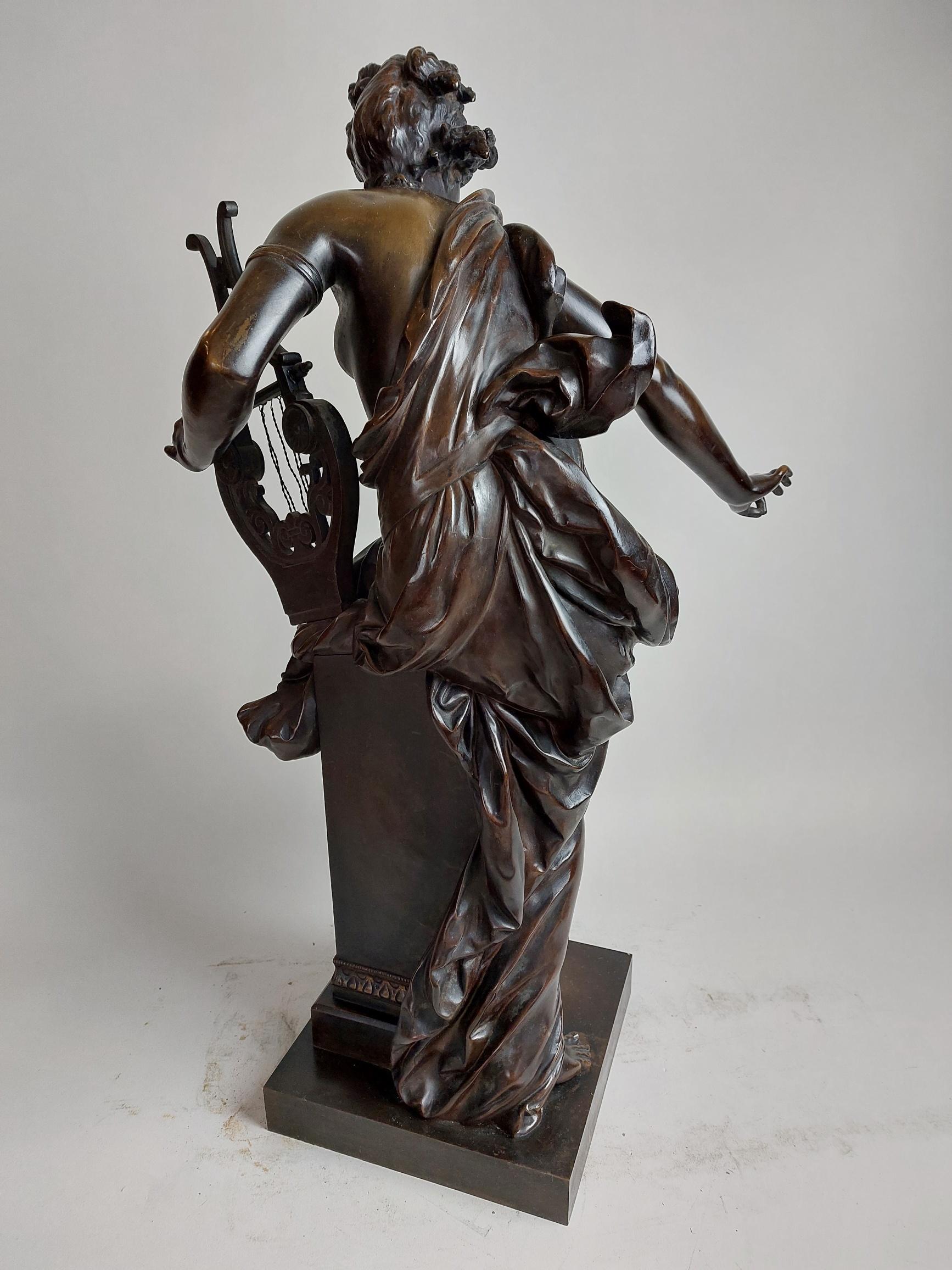 Dynamic 19th Century French Bronze of the Goddess Harmonie In Good Condition For Sale In London, GB