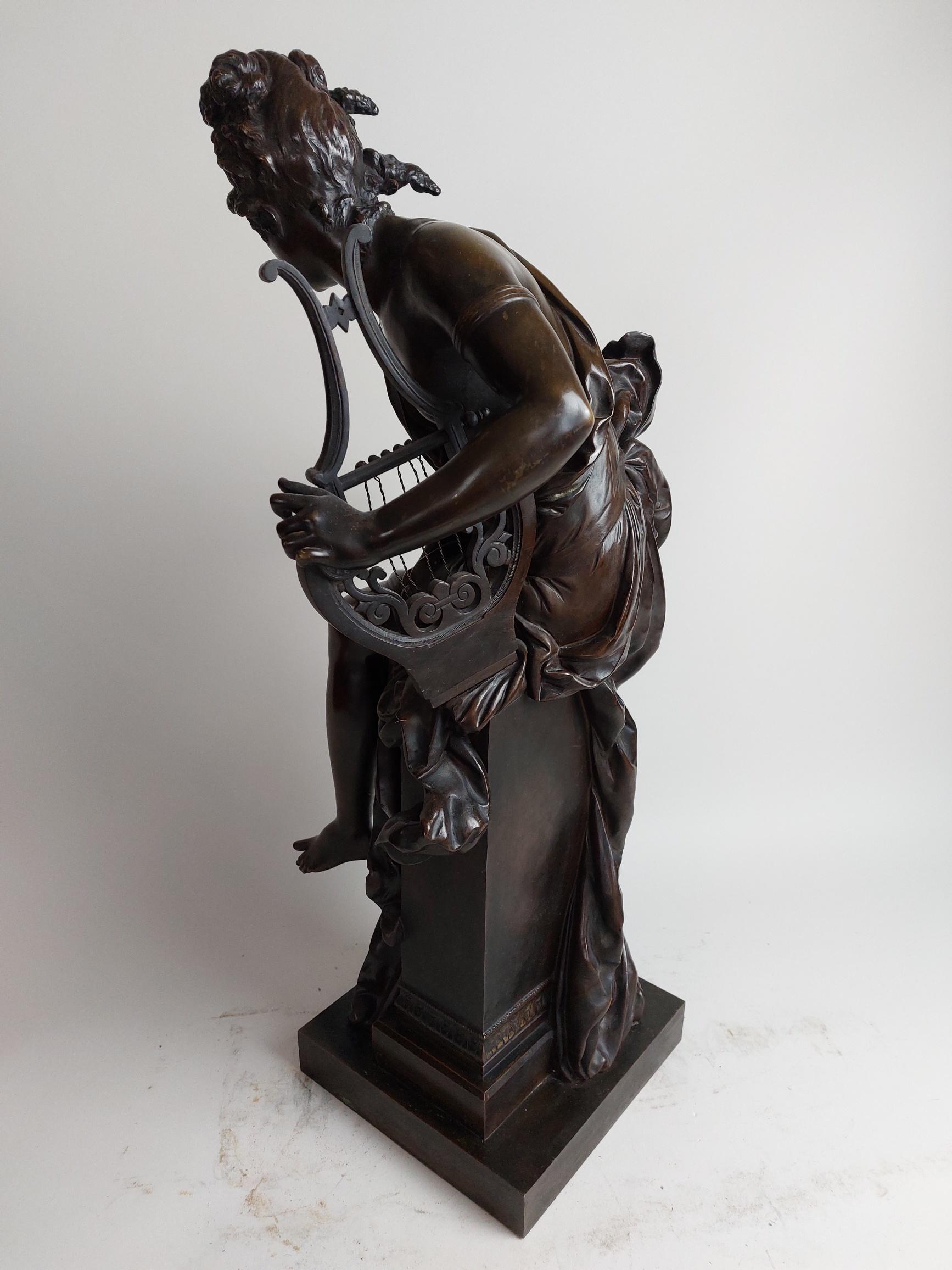 Dynamic 19th Century French Bronze of the Goddess Harmonie For Sale 1