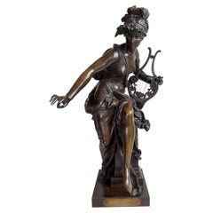 Dynamic 19th Century French Bronze of the Goddess Harmonie