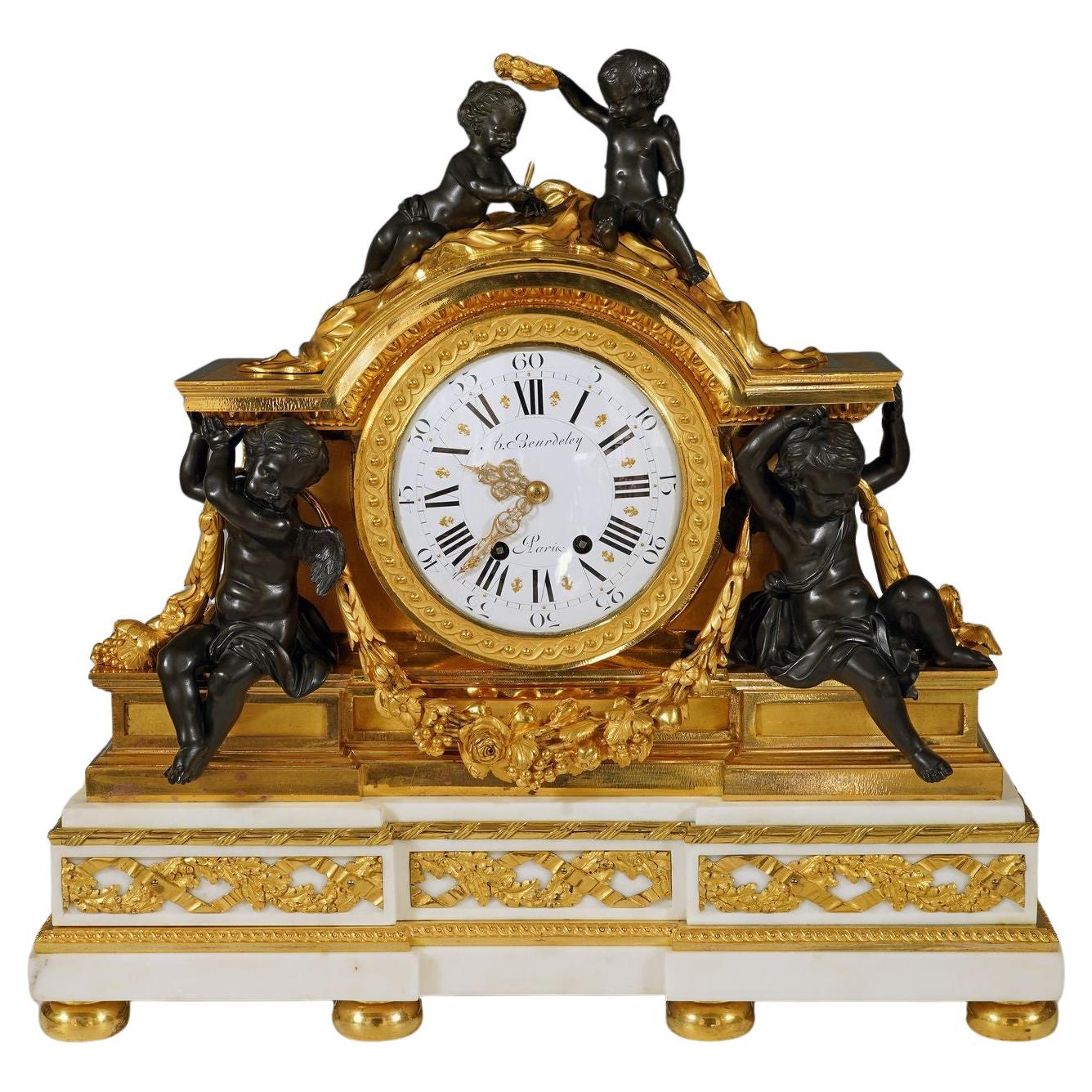 A-E Beurdeley, Uhr "Die Krönung der Wissenschaft", Frankreich, um 1890 im Angebot