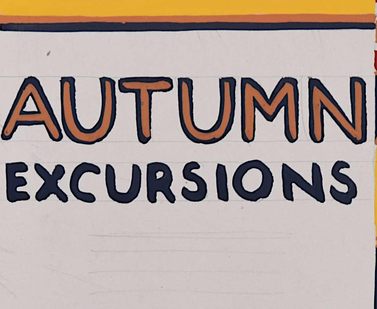 Autumn Excursions on the Southern Railway, 1930 poster design by A. E. Halliwell For Sale 4