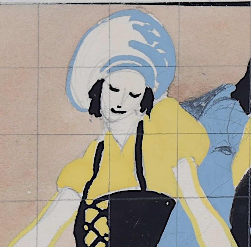 Design für Underground-Poster, 1927, Art-Déco-Design von A. E. Halliwell für die U-Bahn, Design im Angebot 1