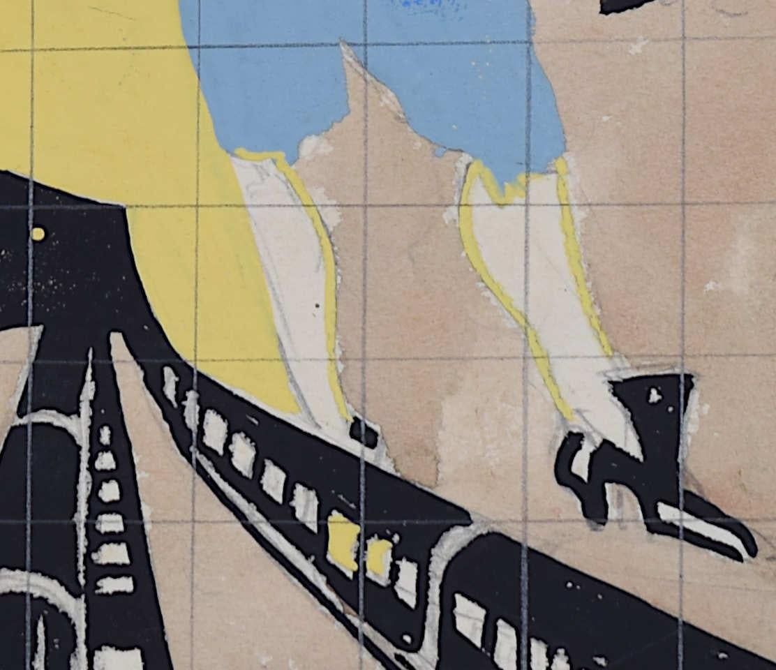 Design für Underground-Poster, 1927, Art-Déco-Design von A. E. Halliwell für die U-Bahn, Design im Angebot 4