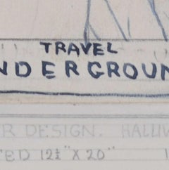 Don't be Drowned, Travel Underground - 1927 art deco Underground poster design