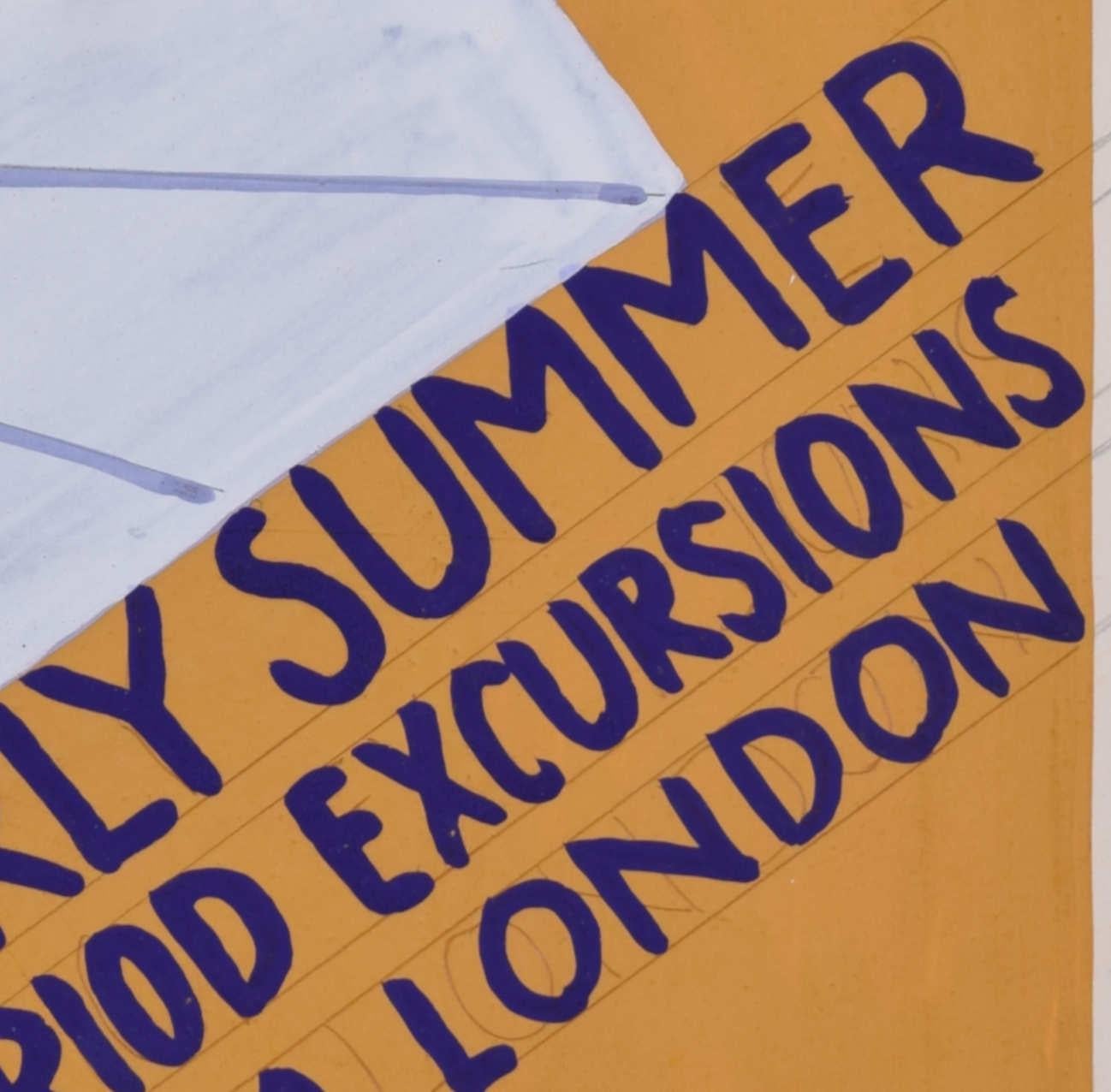 A. E. Halliwell (1905-1987)
Excursiones de principios de verano desde Londres
Gouache
26 x 15 cm 
c.1930
Procedencia: Familia del artista

A.E. Halliwell (1905-1986) fue un artista, ilustrador y diseñador británico más conocido por sus vibrantes