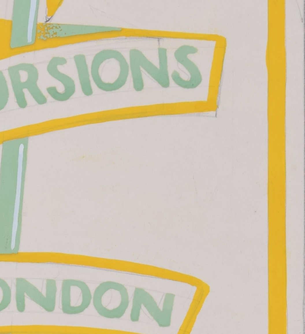 Easter Excursions from London, 1931 railway poster design by A. E. Halliwell For Sale 4