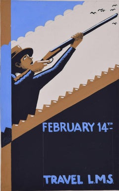 February 14th - Travel LMS, 1930 poster design by A. E. Halliwell
