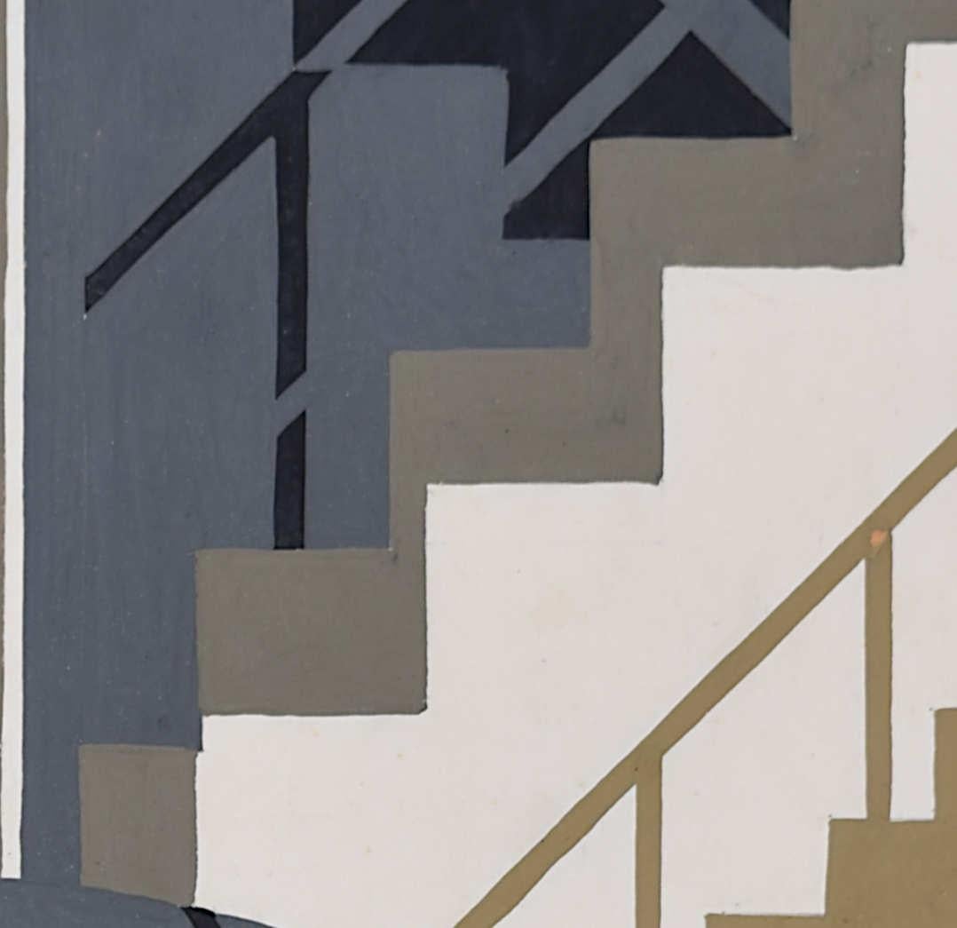 A. E. Halliwell (1905-1987)
Ascensores y escaleras en abundancia
Gouache
53 x 33 cm 
c.1930
Firmado abajo a la derecha
Procedencia: Familia del artista 

A.E. Halliwell (1905-1986) fue un artista, ilustrador y diseñador británico más conocido por