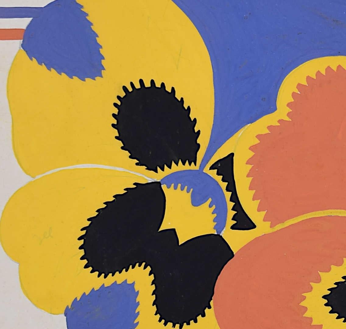 A. E. Halliwell (1905-1987)
Stiefmütterchen
Gouache
30 x 47 cm
c.1930
Etikett auf der Rückseite 