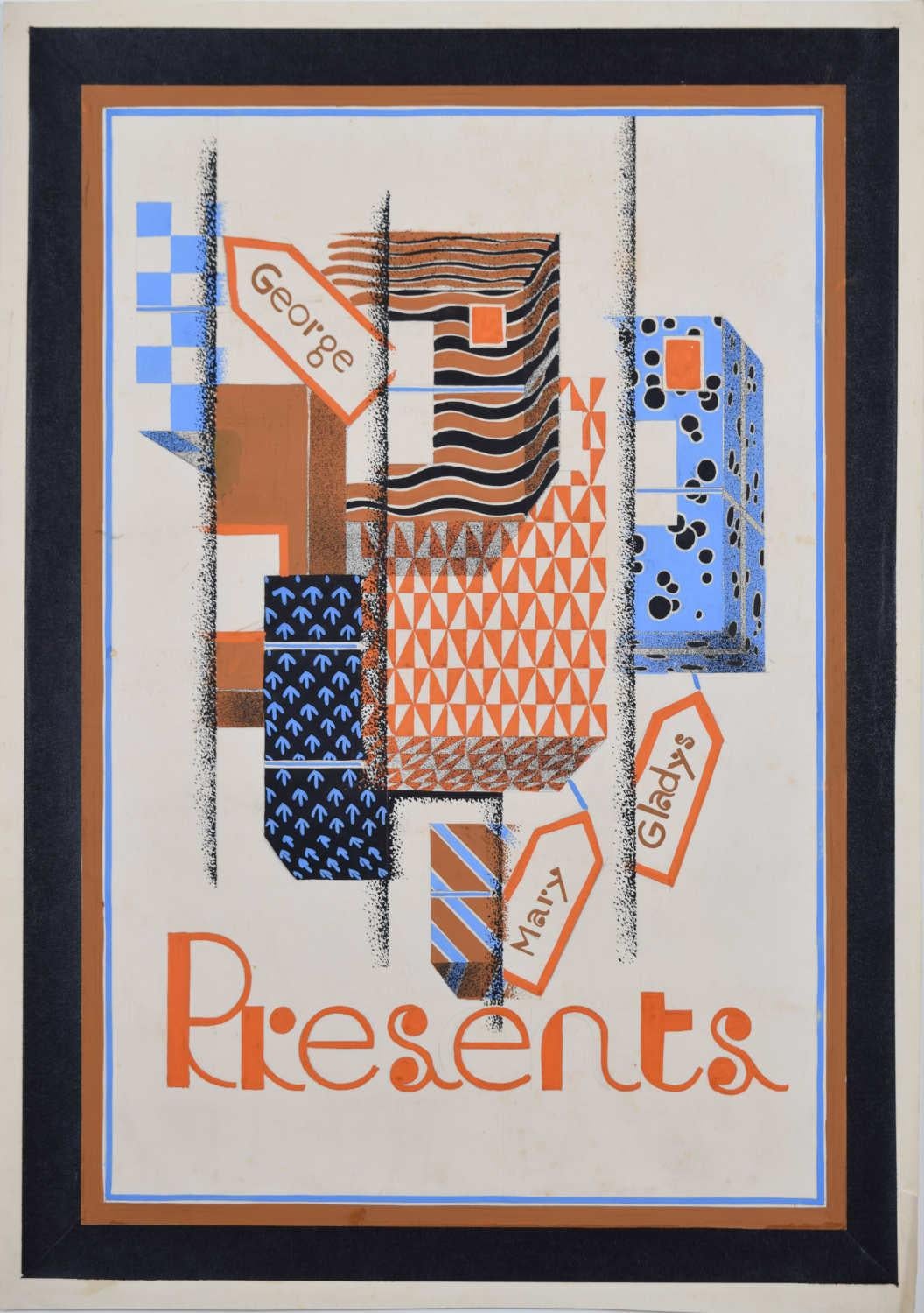 Présentation pour George, Mary & Gladys, affiche art déco des années 1930