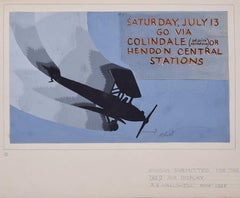 Royal Air Force Display, 1928 art deco poster design by A. E. Halliwell