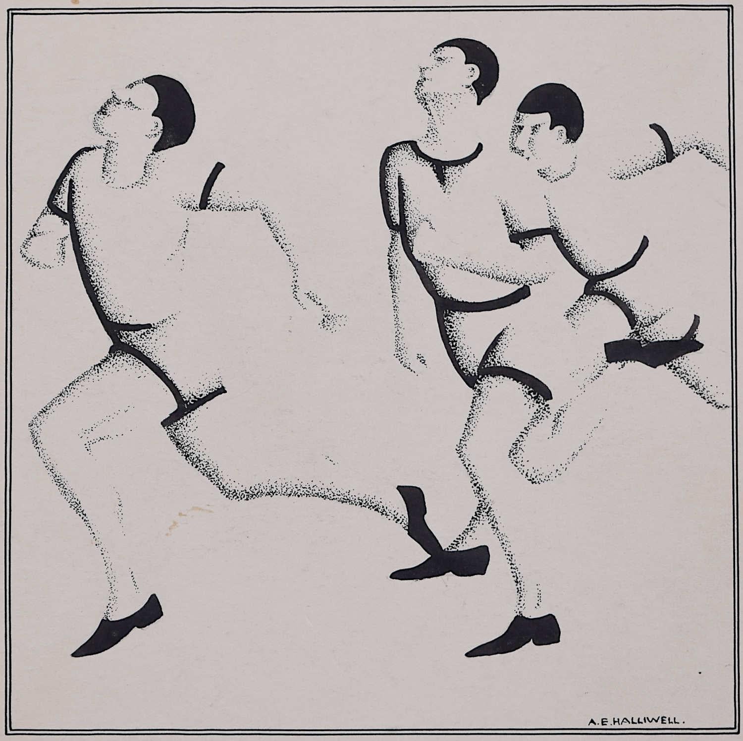 Carrera, diseño de cartel vintage de los años 30 por A.E. Halliwell