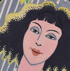 Spring, c.1930 art-deco gouache by A. E. Halliwell