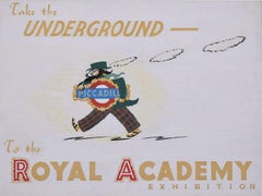 Take the Underground to the RA , c.1930 design in the manner of A. E. Halliwell