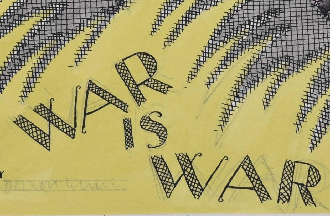 War is War, Art-déco-Bucheinbandgestaltung der 1930er Jahre von A.E. Halliwell (Beige), Figurative Art, von A. E. Halliwell