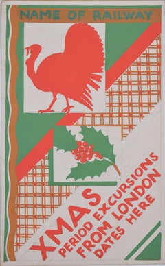 Escursioni natalizie da Londra, poster ferroviario del 1930