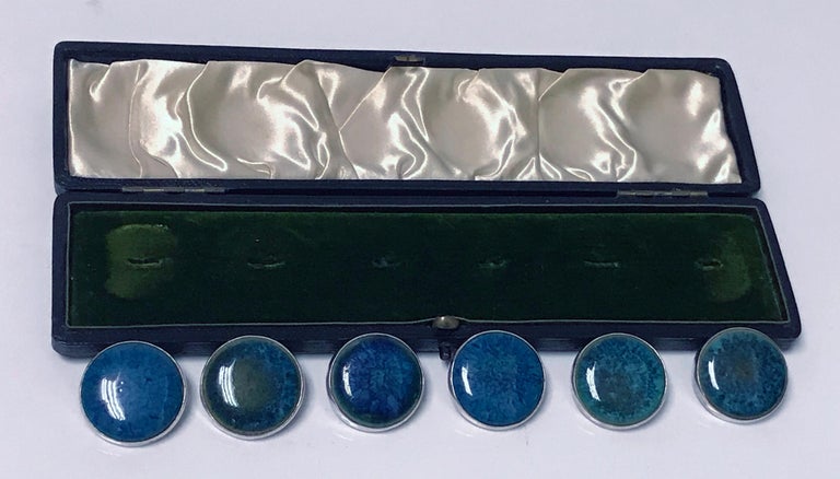 Arts and Crafts A E Jones Set Silver Ruskin Buttons, Birmingham, 1903 For Sale