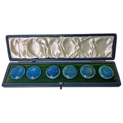 Antique A E Jones Set Silver Ruskin Buttons, Birmingham, 1903