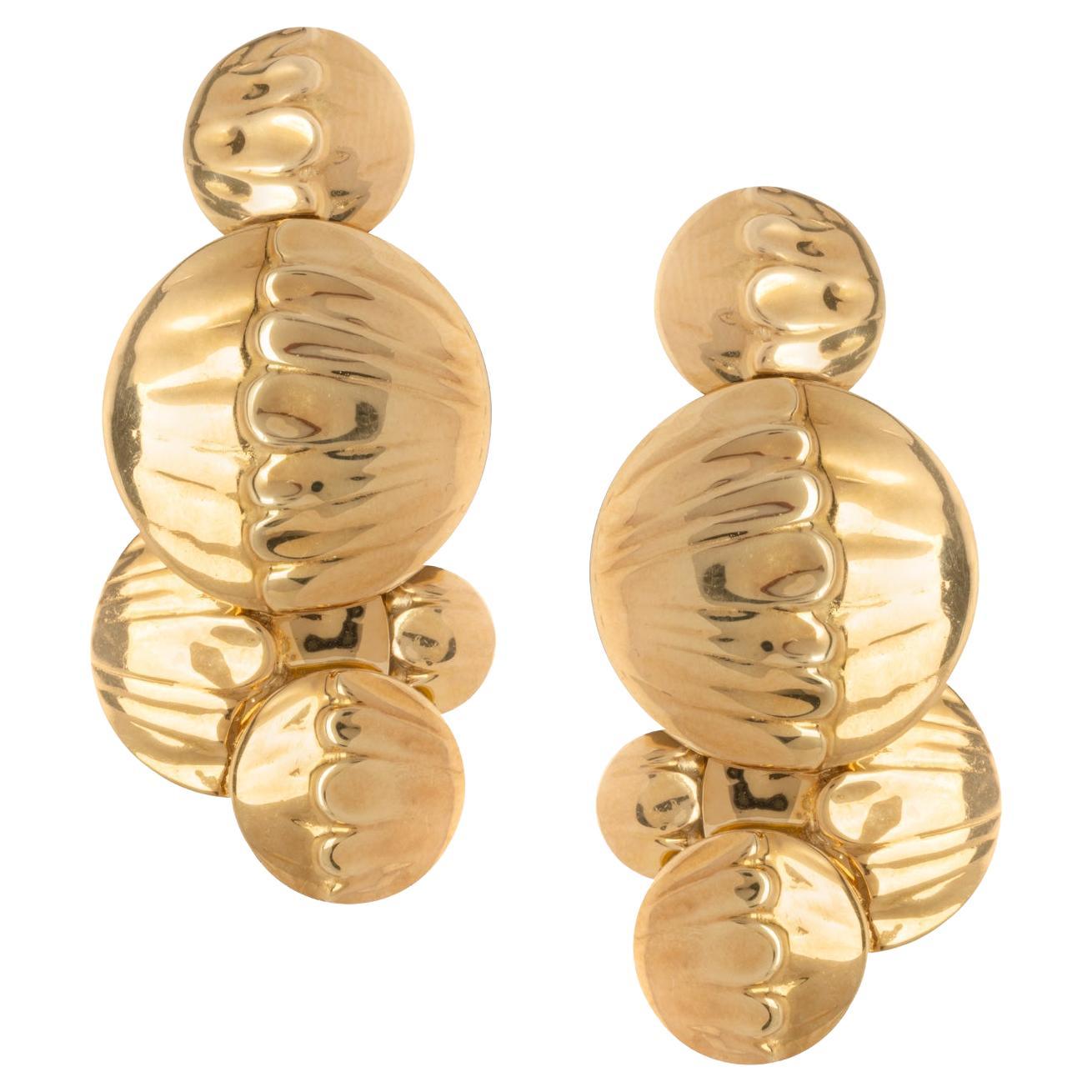 A. E. Kochert 18k Yellow Gold Disc Earrings