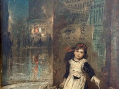 The Little Flower Seller, British Les Miserables image, Victorian oil painting