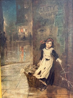 A. E. Mulready - The Little Flower Seller, British Les Miserables image, Victorian oil painting The Little Flower Seller, British Les Miserables image, Victorian oil painting