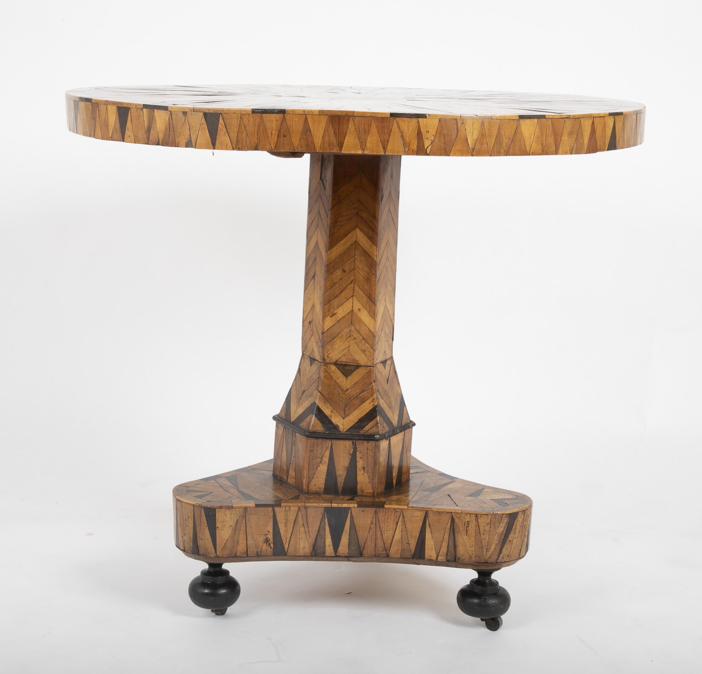Baroque Early 19th Century Continental Parquetry Center Table