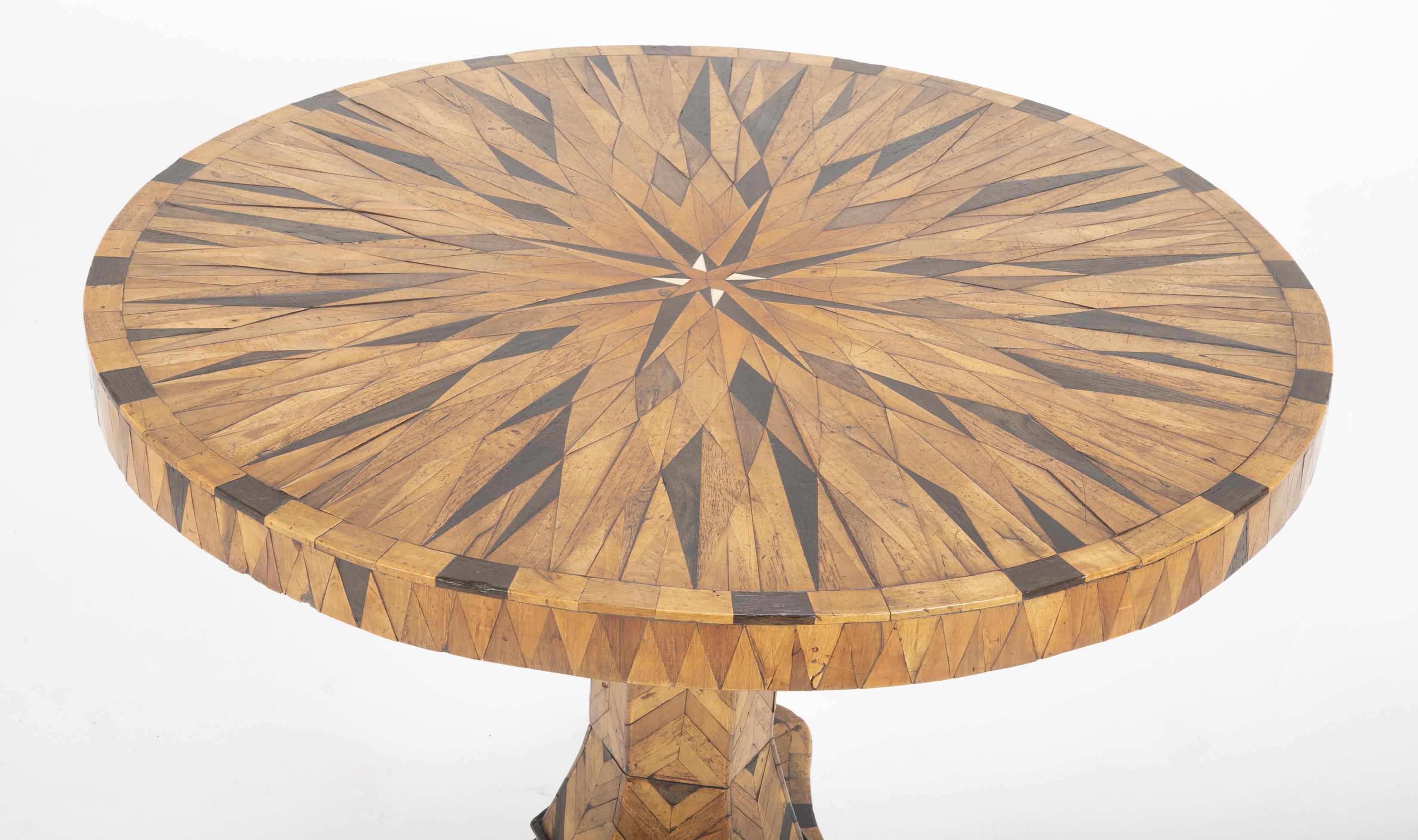 Rosewood Early 19th Century Continental Parquetry Center Table